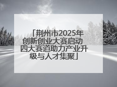 荆州市2025年创新创业大赛启动 四大赛道助力产业升级与人才集聚