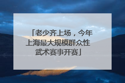 老少齐上场，今年上海最大规模群众性武术赛事开赛