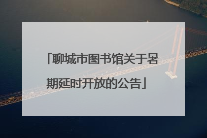 聊城市图书馆关于暑期延时开放的公告