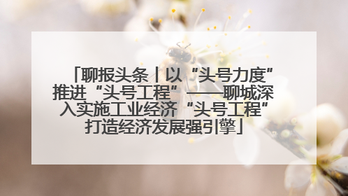 聊报头条丨以“头号力度”推进“头号工程”——聊城深入实施工业经济“头号工程”打造经济发展强引擎