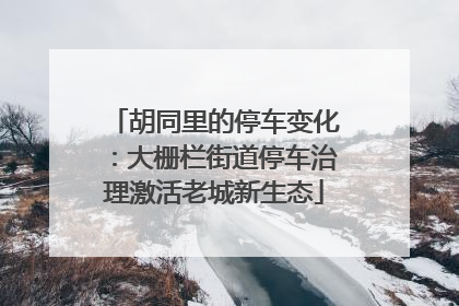 胡同里的停车变化：大栅栏街道停车治理激活老城新生态