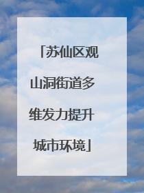 苏仙区观山洞街道多维发力提升城市环境