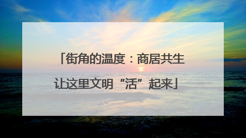 街角的温度：商居共生让这里文明“活”起来