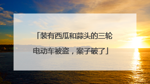 装有西瓜和蒜头的三轮电动车被盗，案子破了