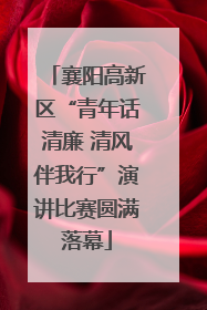 襄阳高新区“青年话清廉 清风伴我行”演讲比赛圆满落幕