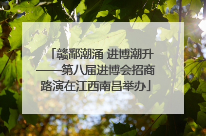 赣鄱潮涌 进博潮升——第八届进博会招商路演在江西南昌举办