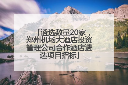 遴选数量20家，郑州机场大酒店投资管理公司合作酒店遴选项目招标