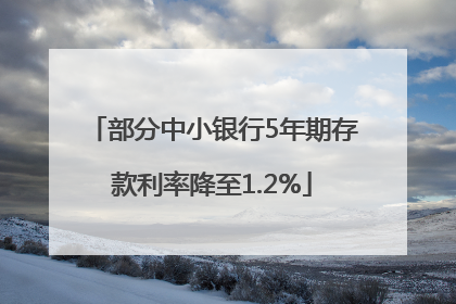 部分中小银行5年期存款利率降至1.2%