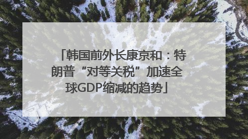 韩国前外长康京和：特朗普“对等关税”加速全球GDP缩减的趋势