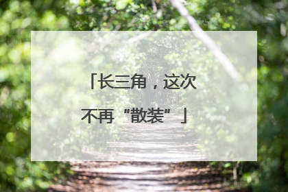 长三角，这次不再“散装”