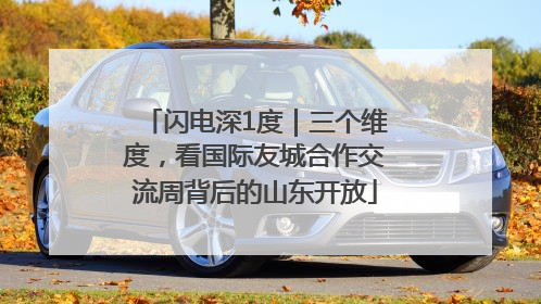 闪电深1度｜三个维度，看国际友城合作交流周背后的山东开放