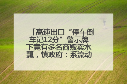高速出口“停车倒车记12分”警示牌下竟有多名商贩卖水瓢，镇政府：系流动摊位，已多次劝离