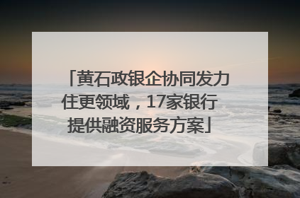 黄石政银企协同发力住更领域，17家银行提供融资服务方案