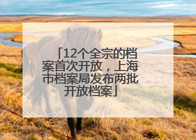12个全宗的档案首次开放，上海市档案局发布两批开放档案