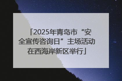 2025年青岛市“安全宣传咨询日”主场活动在西海岸新区举行
