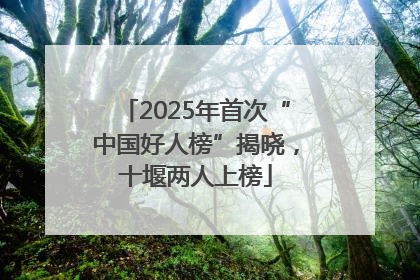 2025年首次“中国好人榜”揭晓，十堰两人上榜