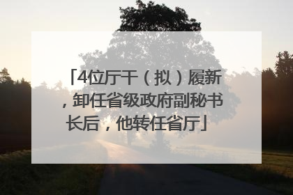 4位厅干（拟）履新，卸任省级政府副秘书长后，他转任省厅