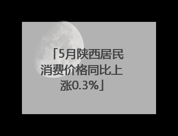 5月陕西居民消费价格同比上涨0.3%