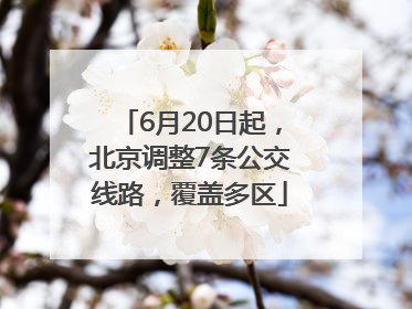 6月20日起，北京调整7条公交线路，覆盖多区