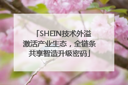 SHEIN技术外溢激活产业生态，全链条共享智造升级密码